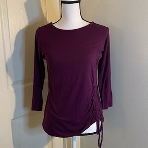 Westport, purple long sleeve with scrunched side